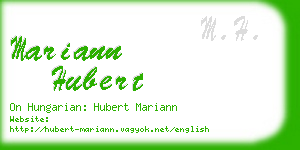 mariann hubert business card